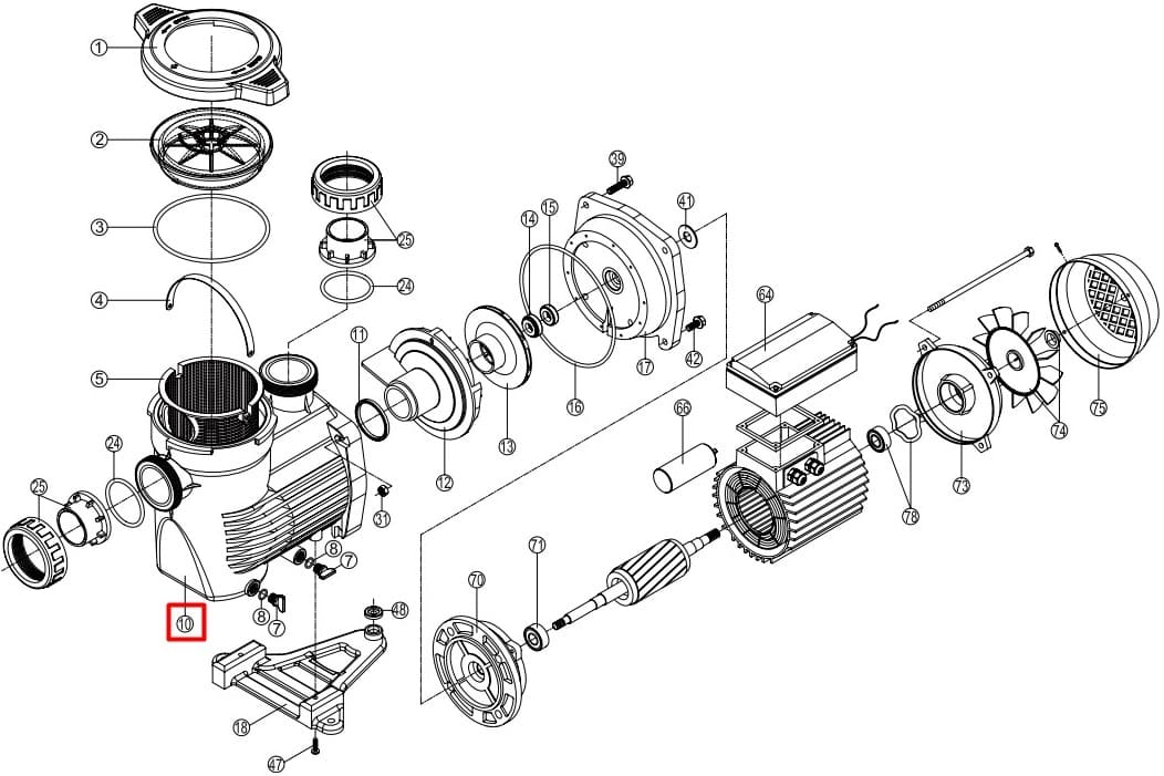 Корпус насоса Hayward K-FLO SPK12630XY1 (RPUM0010.20R) 1 Корпус насоса Hayward K-FLO SPK12630XY1 (RPUM0010.20R)