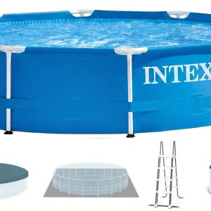 Каркасний басейн Intex 28242 (457х122 см) з картриджним фільтром, драбиною, підкладкою і тентом