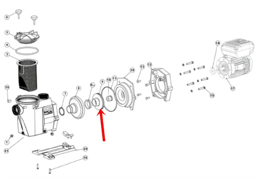 Крильчатка насоса Hayward RS3016, 1.5 НР (SPX3016CE) 1 Крильчатка насоса Hayward RS3016, 1.5 НР (SPX3016CE)
