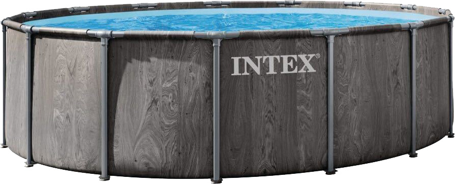 Каркасний басейн Intex 26742 GREYWOOD (457х122 см) з картриджним фільтром, драбиною та тентом 2 Каркасний басейн Intex 26742 GREYWOOD (457х122 см) з картриджним фільтром, драбиною та тентом