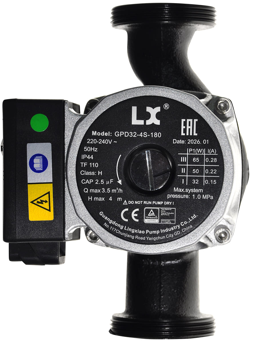 Насос циркуляційний Aquaviva LX GPD32-5S-180 (220 В, 3.5 м3/год), зі змінною швидкістю 2 Насос циркуляційний Aquaviva LX GPD32-6S-180 (220 В, 3.5 м3/год), зі змінною швидкістю