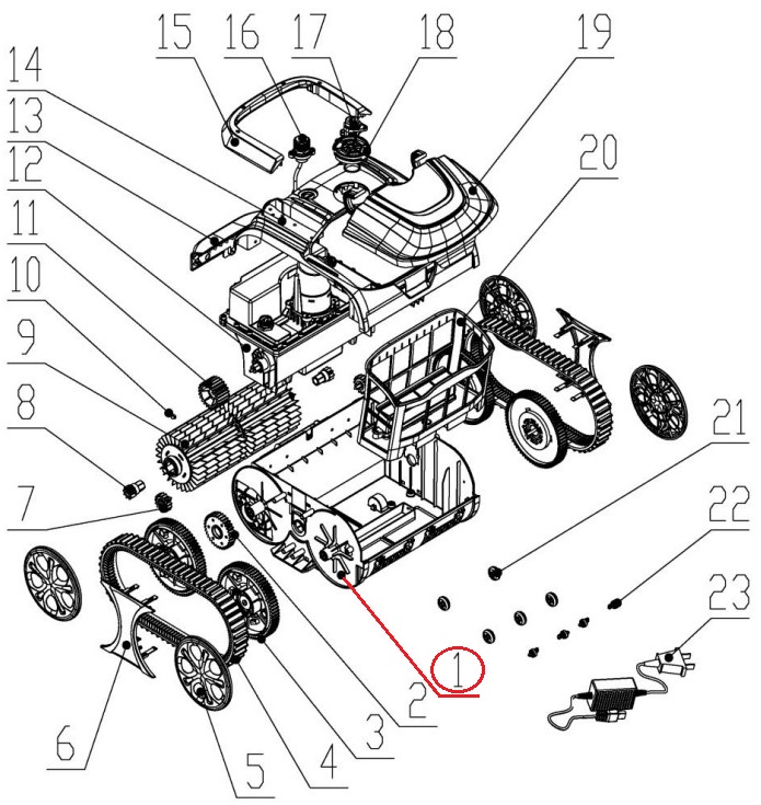Корпус до пилососа Wybotics WY200 (No 1 S.WYBOTS1.20.002) 1 Корпус до пилососа Wybotics WY200 (No 1 S.WYBOTS1.20.002)