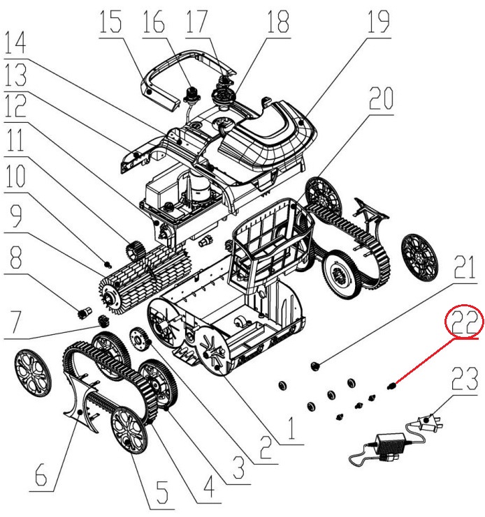 Вісь переднього колеса до пилососа Wybotics WY200 (No 22 S.3172.04.035) 1 Вісь переднього колеса до пилососа Wybotics WY200 (No 22 S.3172.04.035)
