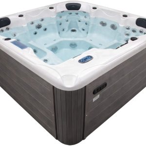 СПА-басейн Aquajoy Santorini (220х220х95 см), Сріблясто-білий мармур