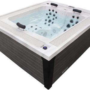 Переливний СПА-басейн Aquajoy Marmaris (230х198х89 см), Сріблясто-білий мармур