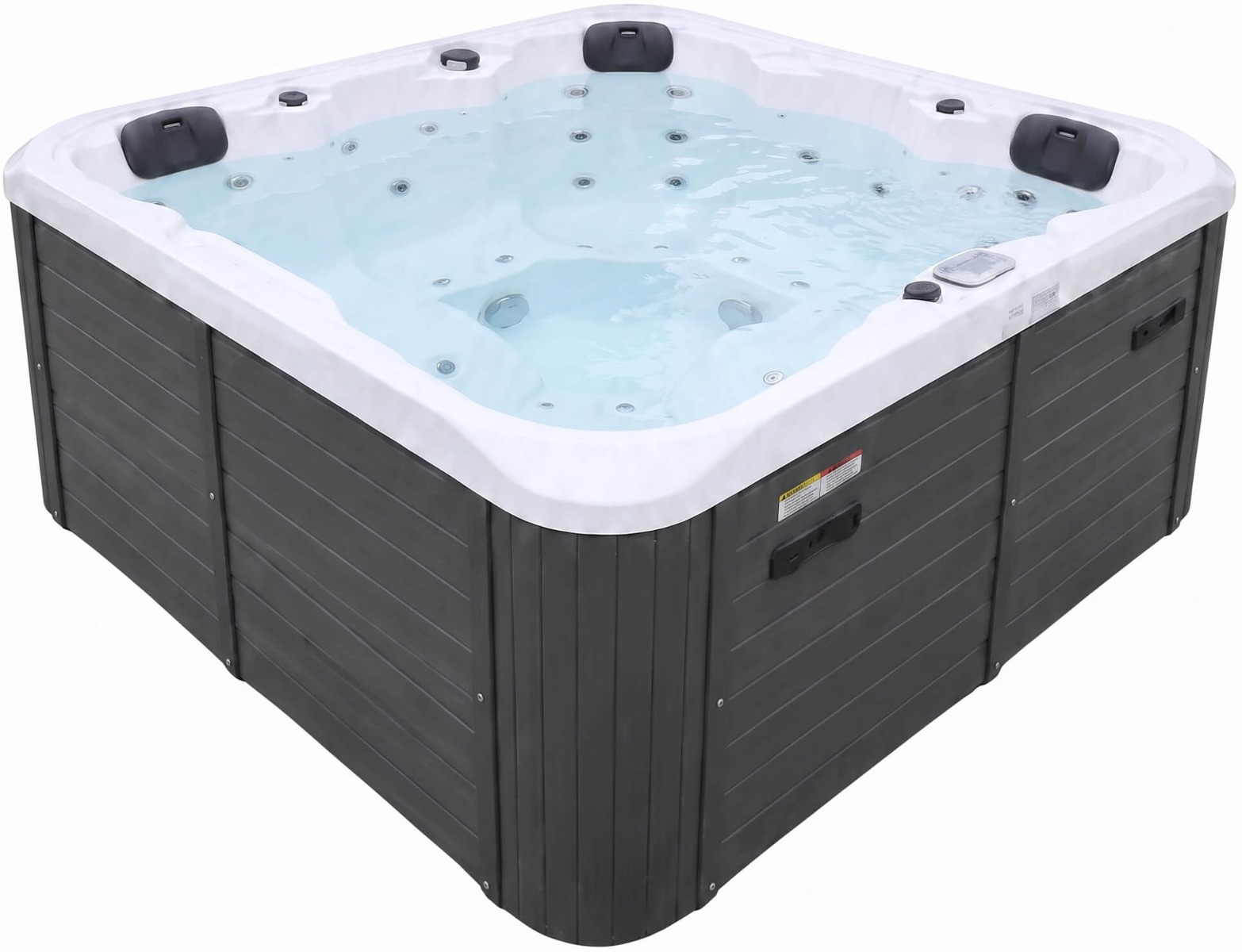 СПА-басейн Aquajoy Riviera (200х200х90 см), сріблясто-білий мармур, з динаміками та LED-підсвічуванням 1 СПА-басейн Aquajoy Riviera (200х200х90 см), сріблясто-білий мармур, з динаміками та LED-підсвічуванням