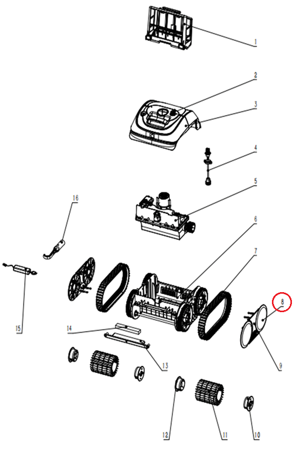 Ковпаки на колеса для робота-пилососа Wybotics C1 (S.WY3312Pro.39.A.001) 1 Ковпаки на колеса для робота-пилососа Wybotics C1 (S.WY3312Pro.39.A.001)