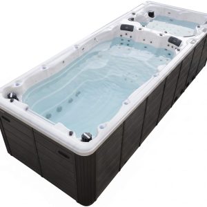 Плавальний СПА-басейн Aquajoy Equilibrium (580х220х150 см), Сріблясто-білий мармур