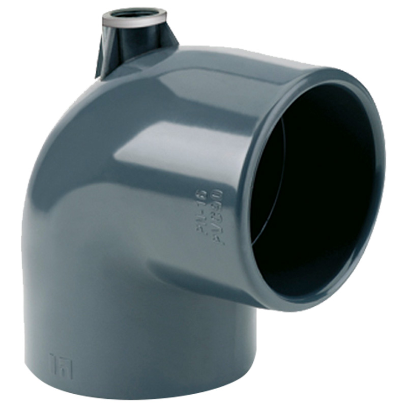 Коліно ПВХ Hidroten "AIR" 1001590, 90°, з металевим кільцем, d50-3/4" 1 Коліно ПВХ Hidroten "AIR" 1001590, 90°, з металевим кільцем, d50-3/4"