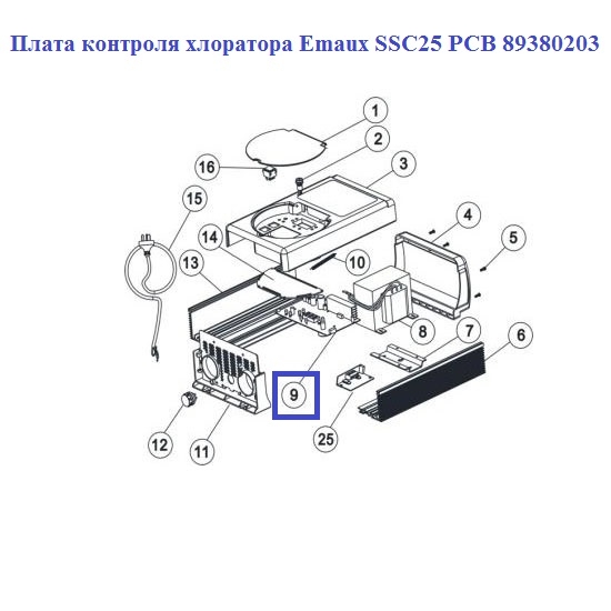 Плата контролю хлоратора Emaux SSC25 PCB 89380203 2 Плата контролю хлоратора Emaux SSC25 PCB 89380203