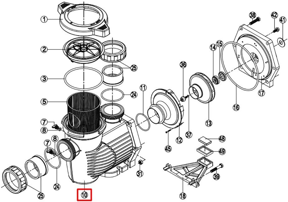 Корпус насоса Hayward KPR HCP3600 (500100100023) 1 Корпус насоса Hayward KPR HCP3600 (500100100023)