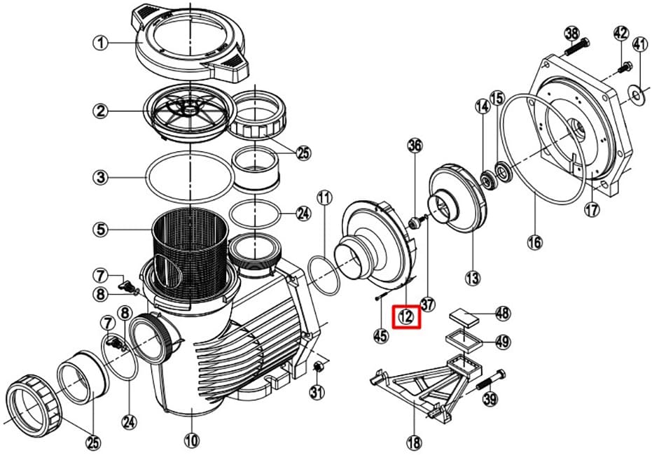 Дифузор насоса Hayward KPR HCP3600 (500100060008) 1 Дифузор насоса Hayward KPR HCP3600 (500100060008)
