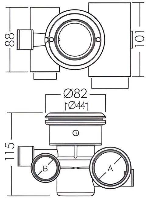 Прохід Emaux EM0031 під гідромасажну форсунку, Dark Grey 2 Прохід Emaux EM0031 під гідромасажну форсунку, Dark Grey