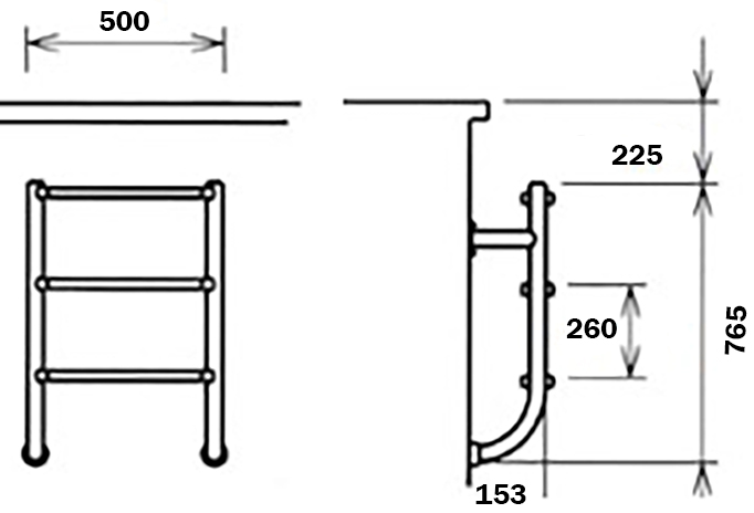 Сходи для басейну Flexinox Two-Pieces Electropolished (3 сходинки), AISI-316L (нижня частина) 2 Сходи для басейну Flexinox Two-Pieces Electropolished (3 сходинки), AISI-316L (нижня частина)