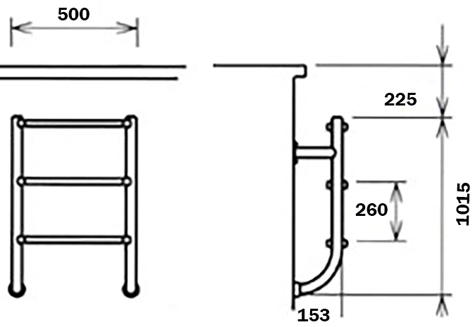 Сходи для басейну Flexinox Two-Pieces Electropolished (4 сходинки), AISI-316L (нижня частина) 2 Сходи для басейну Flexinox Two-Pieces Electropolished (4 сходинки), AISI-316L (нижня частина)