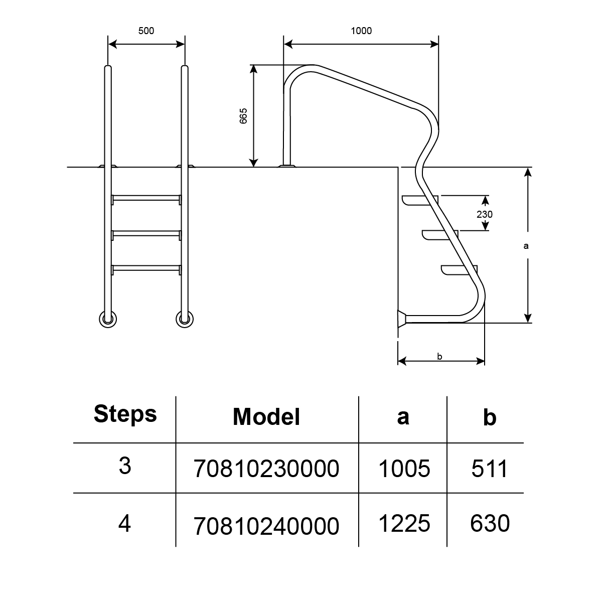 Сходи для басейну Hayward EAF4 Easy access (4 сходинки), для широкого борту, AISI-316 2 Сходи для басейну Hayward EAF4 Easy access (4 сходинки), для широкого борту, AISI-316