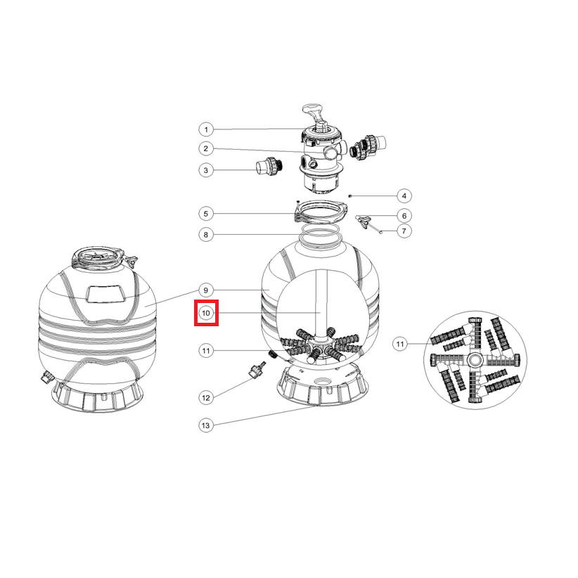 Дюзова коробка 89012515 в комплекті з трубою для Emaux MFV17 / 20/24 / 27A / 27 / 31A / 31/35 1 Дюзова коробка 89012515 в комплекті з трубою для Emaux MFV17 / 20/24 / 27A / 27 / 31A / 31/35
