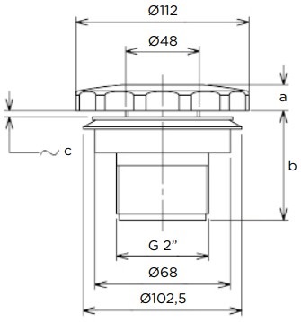 Форсунка стінова Flexinox 87198042 (4.5 м³/год) під лайнер, 2" 2 Форсунка стінова Flexinox 87198042 (4.5 м³/год) під лайнер, 2"