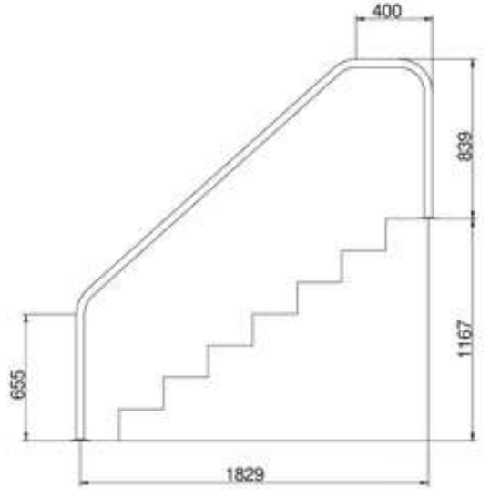 Поручень Flexinox 87162361 для римських сходів FX-06 (1829 мм, фланець, AISI-316L) 2 Поручень Flexinox 87162361 для римських сходів FX-06 (1829 мм, фланець, AISI-316L)