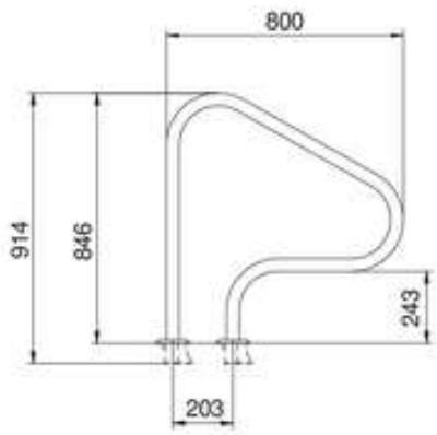 Поручень Flexinox 87164018 для римських сходів FX-04 (800 мм, анкер, AISI-316L) 2 Поручень Flexinox 87164018 для римських сходів FX-04 (800 мм, анкер, AISI-316L)