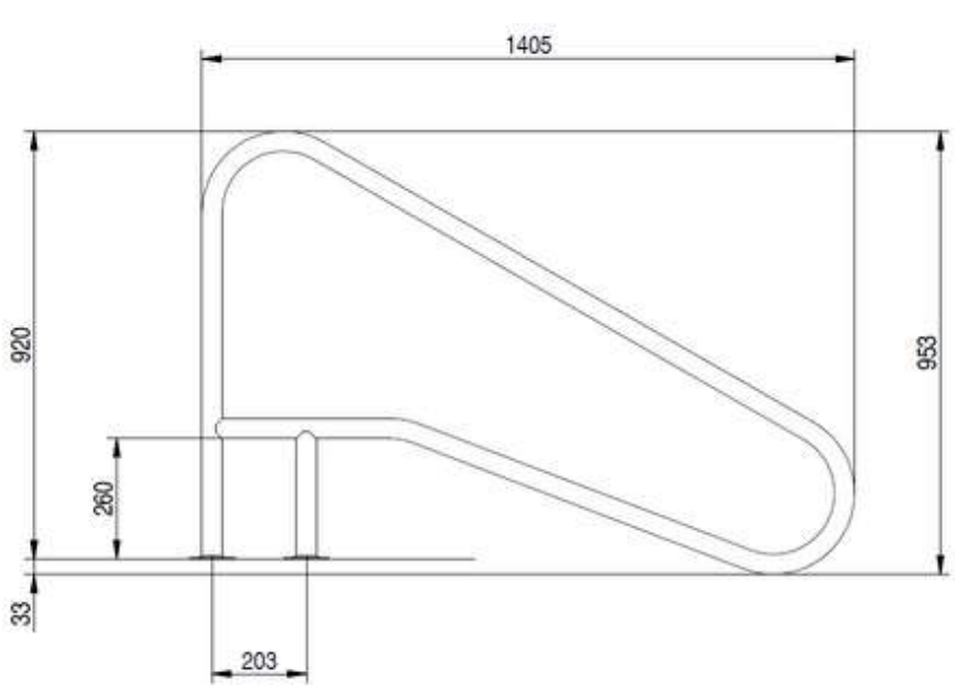 Поручень Flexinox 87188154 для римських сходів FX-02 Nero (1405 мм, фланець, AISI-316L) 2 Поручень Flexinox 87188154 для римських сходів FX-02 Nero (1405 мм, фланець, AISI-316L)