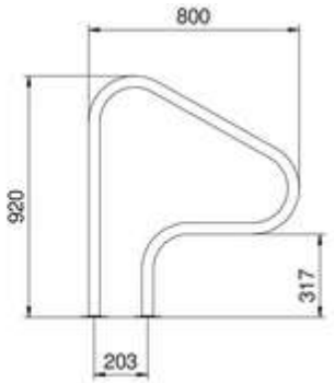 Поручень Flexinox 87164010 для римських сходів FX-04 (800 мм, фланець, AISI-316L) 2 Поручень Flexinox 87164010 для римських сходів FX-04 (800 мм, фланець, AISI-316L)