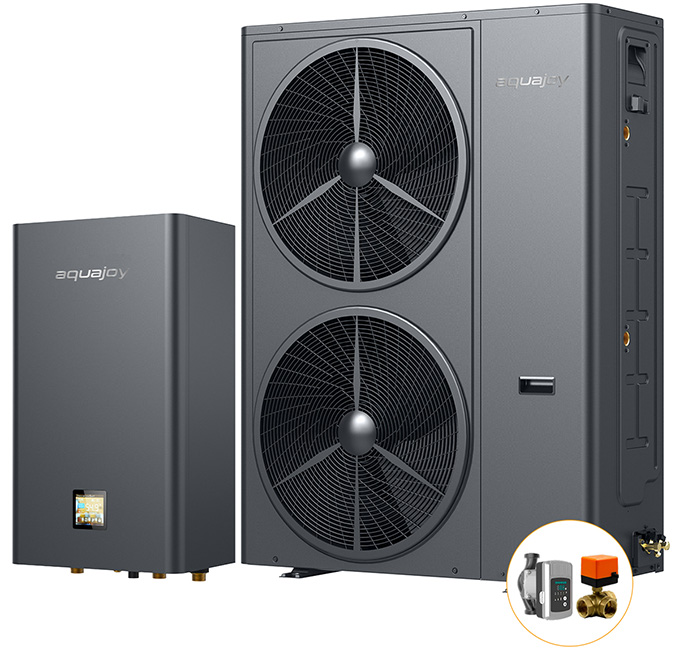 Інверторний тепловий насос для дому Aquajoy Plus 20T (19.83 кВт), циркуляційний насос + триходовий клапан 1 Інверторний тепловий насос для дому Aquajoy Plus 20T (19.83 кВт), циркуляційний насос + триходовий клапан