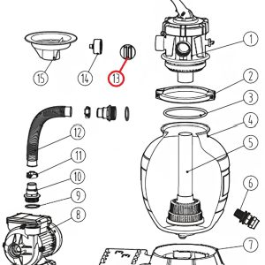 Заглушка з ущільнювальним кільцем G1-1/2'' для фільтраційної установки Aquaviva Lagoon, (201005344)
