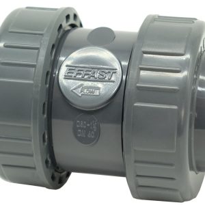 Зворотний клапан ПВХ Effast CERCBE063G кульовий, з внутрішнім різьбленням 2" та ущільненням EPDM, d63