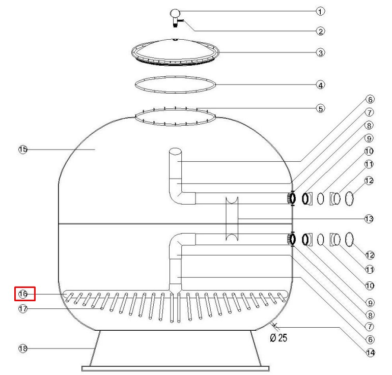 Дюзова коробка фільтра Aquaviva high bed (DAKH) 1 Дюзова коробка фільтра Aquaviva high bed (DAKH)