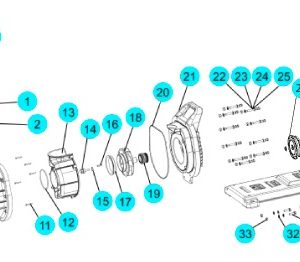 Крильчатка вентилятора насоса SLP300-400 Aquaviva, (B15010005 №45)