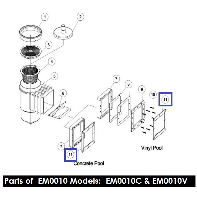 Лицьова рамка скімера EMAUX Standard EM0010 01051049 2 Лицьова рамка скімера EMAUX Standard EM0010 01051049