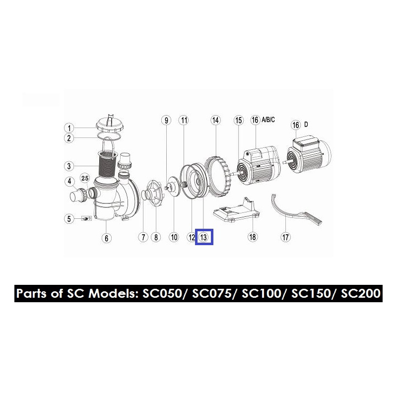 Фланець насоса Emaux SC (01111008) 2 Фланець насоса Emaux SC (01111008)