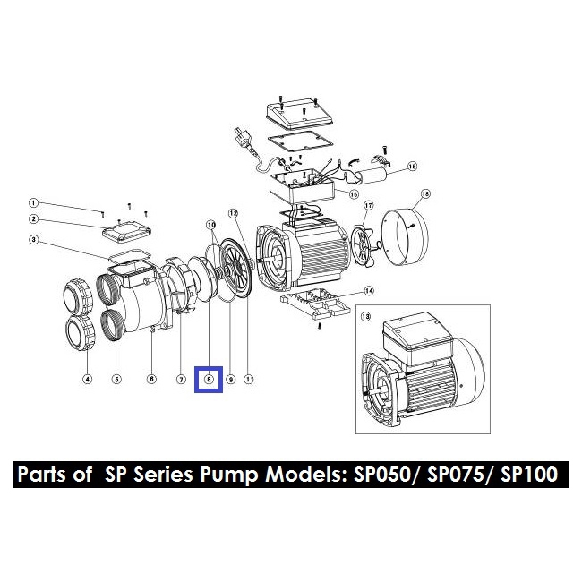 Крильчатка насоса Emaux SP100 (1021044) 2 Крильчатка насоса Emaux SP100 (1021044)