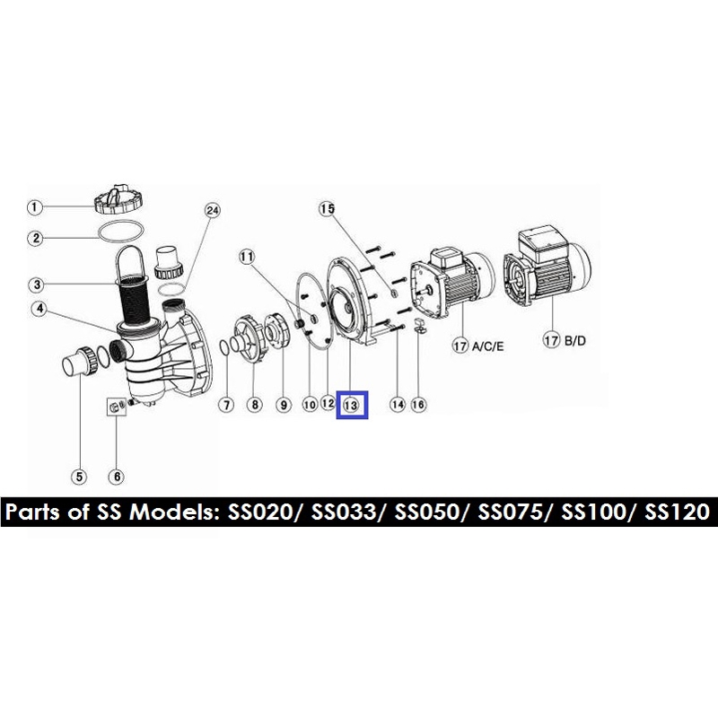 Фланець насоса Emaux SS (1021065) 2 Фланець насоса Emaux SS (1021065)