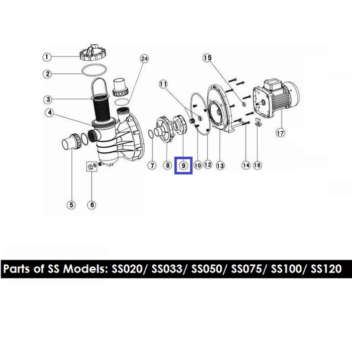 Крильчатка для насоса Emaux SS100/SD100 (1311019) 2 Крильчатка для насоса Emaux SS033/SD033 (1311016)