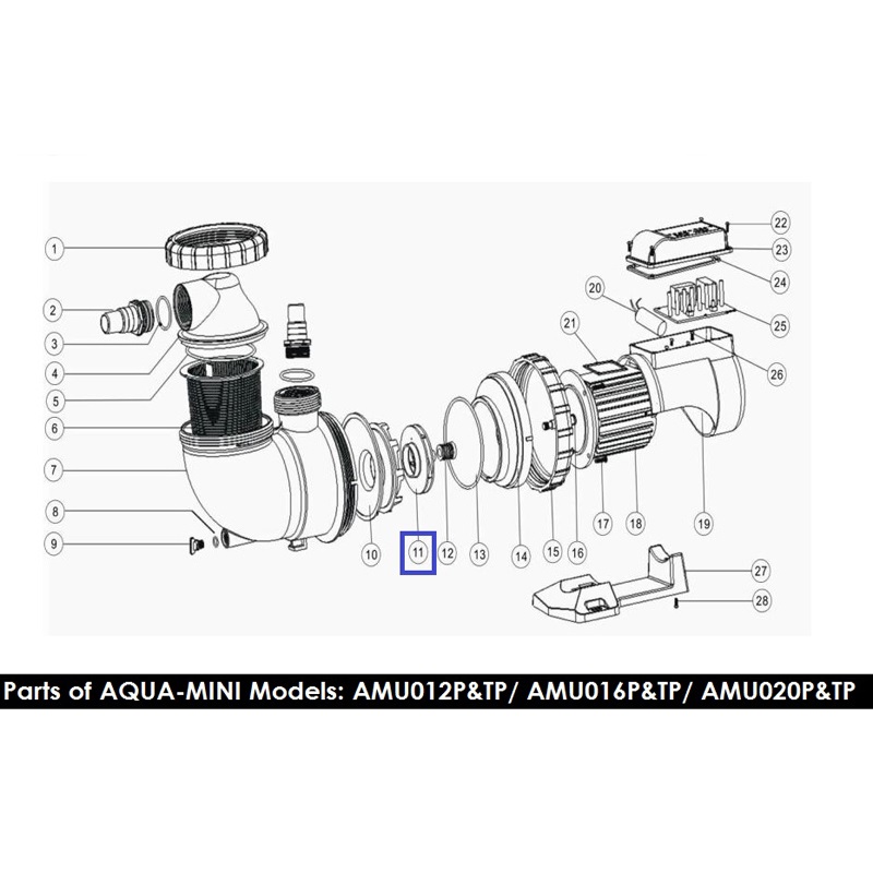 Крильчатка для насоса Emaux AMU20TP/016TP/AMU20P/016P (1311046) 2 Крильчатка для насоса Emaux AMU012TP/16TP/AMU012P/16P (1311045)
