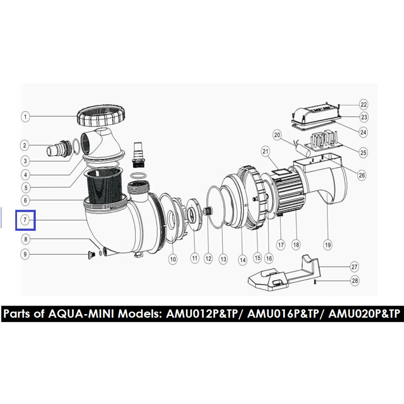Корпус для насоса Emaux серії AMU (16021) 2 Корпус для насоса Emaux серії AMU (16021)
