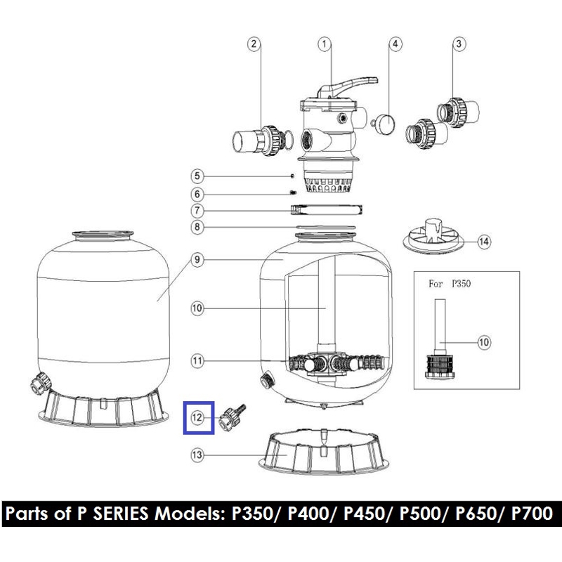 Дренажний клапан для фільтрів Emaux серії MFV, MFS, P, SP (89011601) 2 Дренажний клапан для фільтрів Emaux серії MFV, MFS, P, SP (89011601)