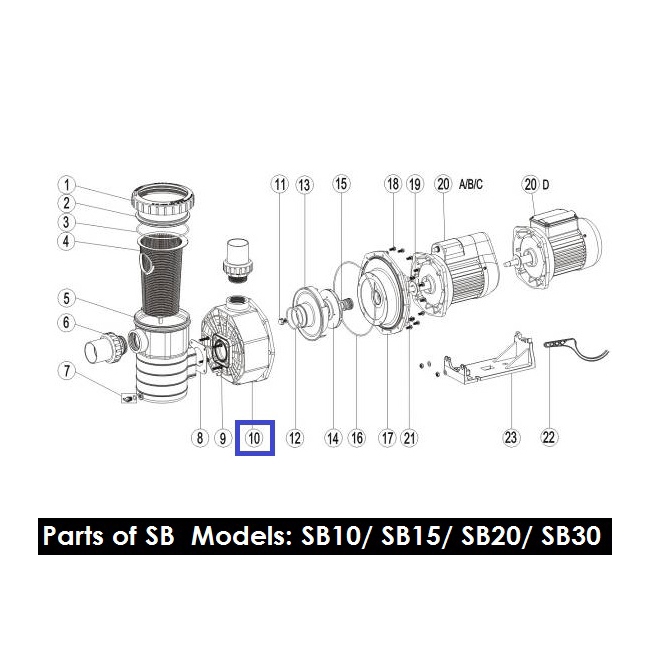 Корпус насоса Emaux SB/SR (89021308) 2 Корпус насоса Emaux SB/SR (89021308)