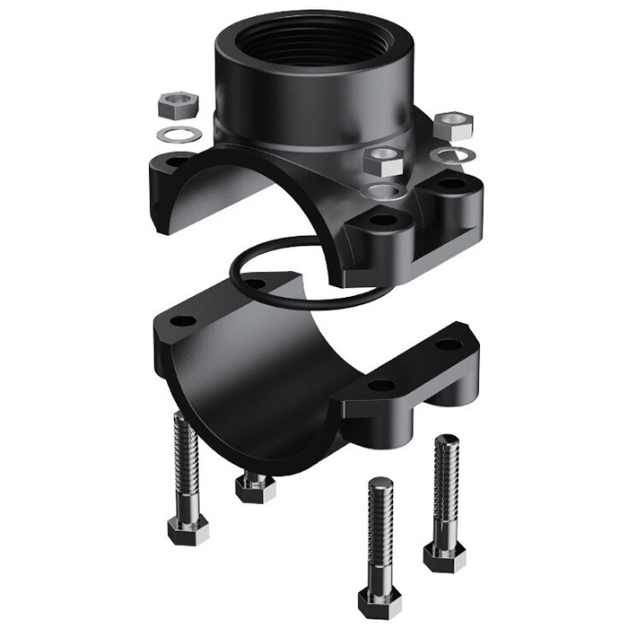 Хомут-врізка сідло зажимне ПП Era PCS0125 PN10, d25x1/2" 1 Хомут-врізка сідло зажимне ПП Era PCS0163 PN10, d63x3/4"