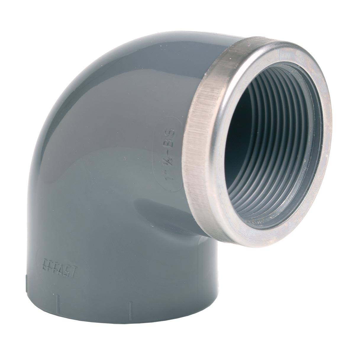 Коліно ПВХ Effast RGRGOR025C 90° з металевим кільцем, d25x3/4" 1 Коліно ПВХ Effast RGRGOR063G 90° з металевим кільцем, d63x2"