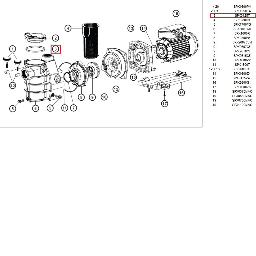 Ущільнювальне кільце кришки префільтра насоса Hayward PL Plus (SPX125T) 2 Ущільнювальне кільце кришки префільтра насоса Hayward PL Plus (SPX125T)