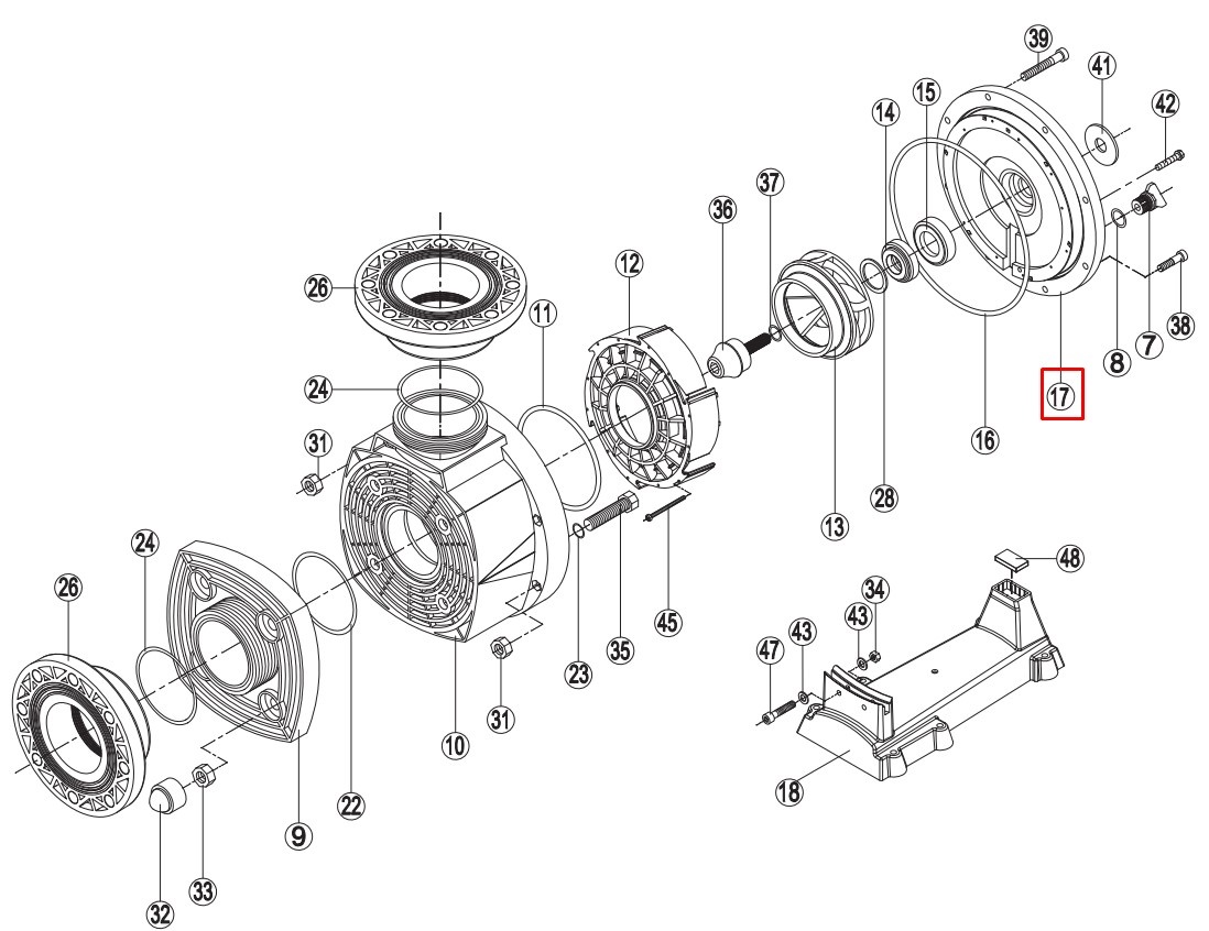 Фланець насоса Hayward HCP KAL RPUM0017.06R/RBH0008.05R 2 Фланець насоса Hayward HCP KAL RPUM0017.06R/RBH0008.05R