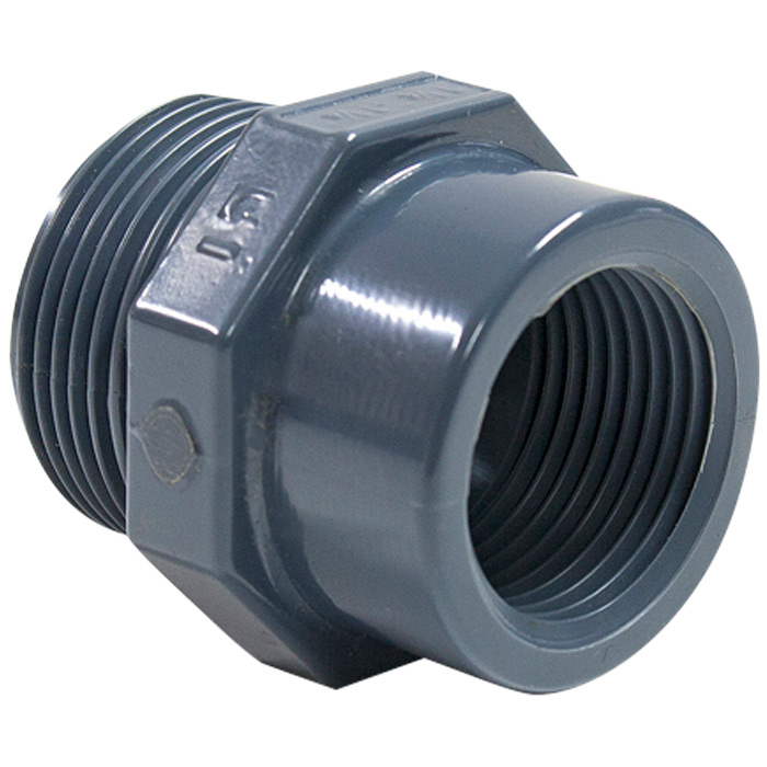 Перехідник ПВХ Hidroten 1002481, різьбове з'єднання НР-ВР, 3"-2 1/2" 1 Перехідник ПВХ Hidroten 1002481, різьбове з'єднання НР-ВР, 3"-2 1/2"