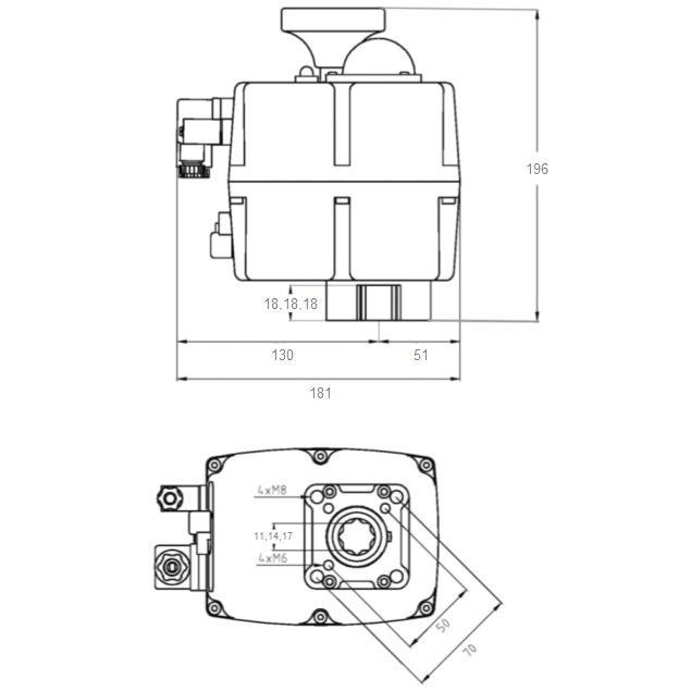 Електропривід Aquaviva J+J J4C S-55 AC24-240В/DC24-135В 2 Електропривід Aquaviva J+J J4C S-85 AC24-240В/DC24-135В