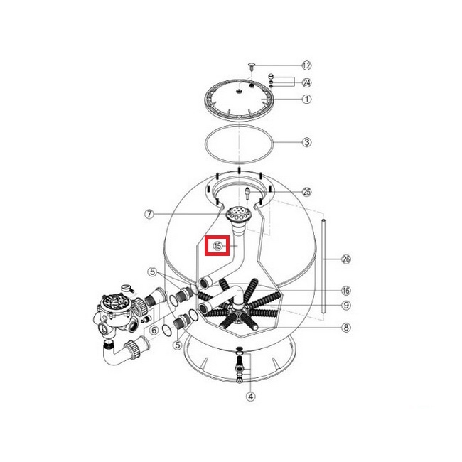 Коліно колектора для фільтра Kripsol AK900 (RRFI0015.04R) 2 Коліно колектора для фільтра Kripsol AK900 (RRFI0015.04R)