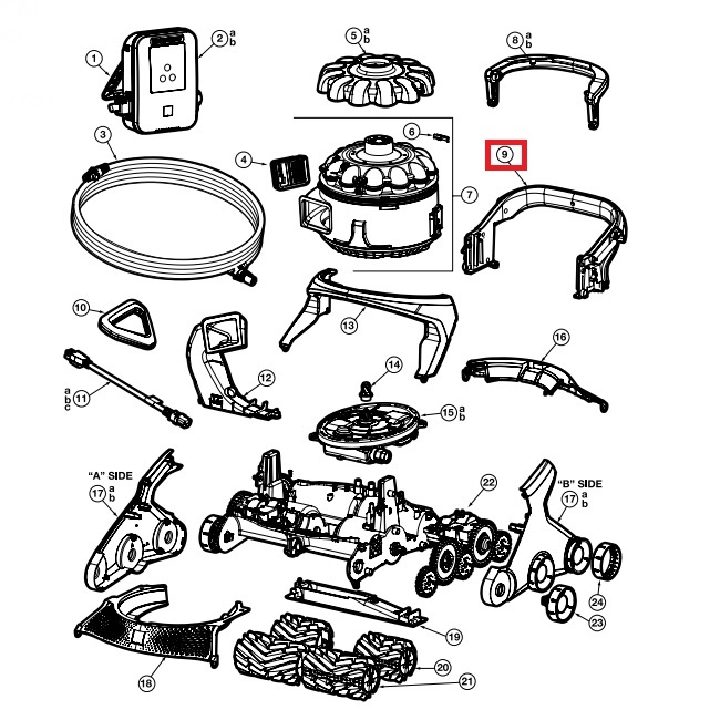 Корпус задньої ручки пилососа Hayward AquaVac 600/650 (RCX36131519237) 2 Корпус задньої ручки пилососа Hayward AquaVac 600/650 (RCX36131519237)