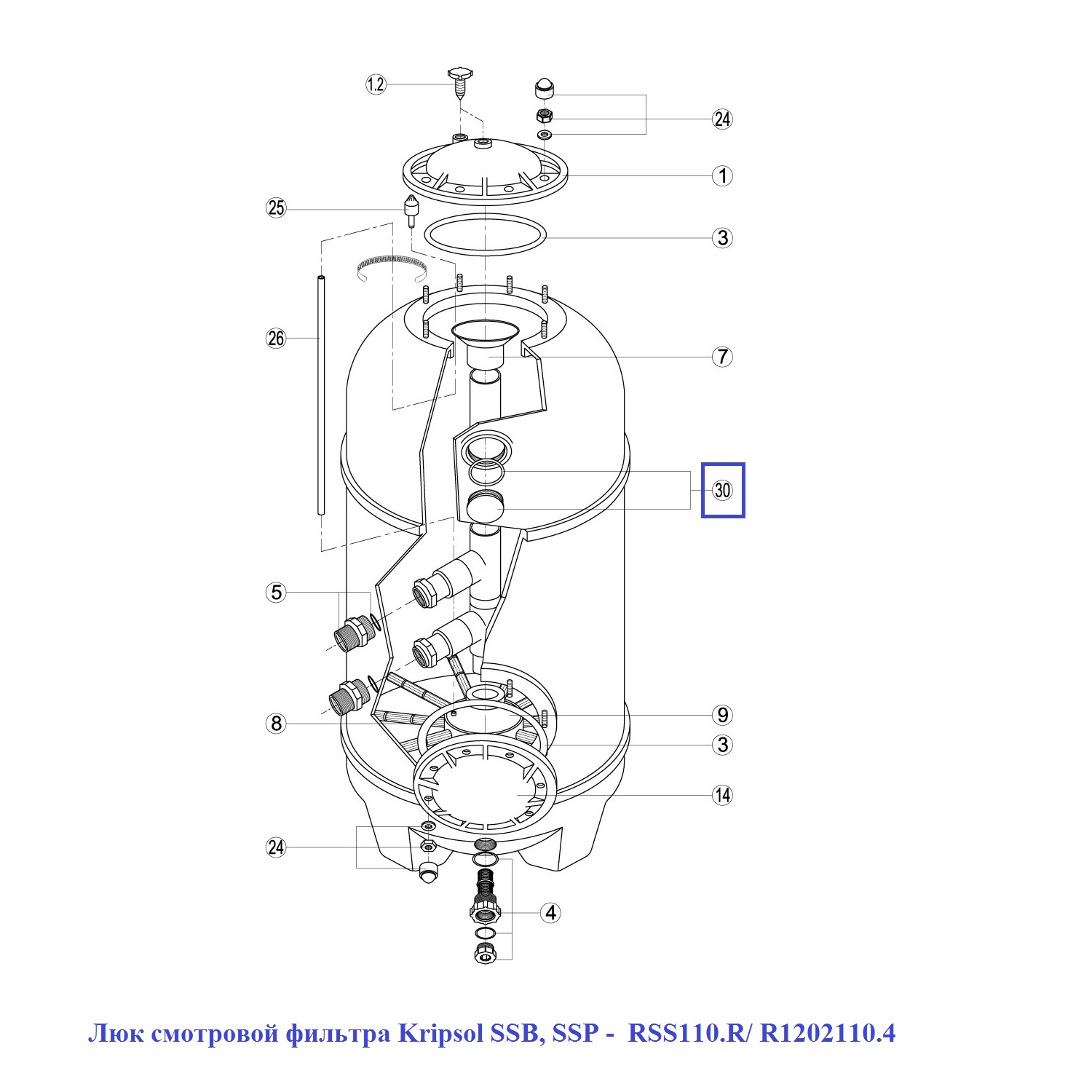 Люк оглядового фільтра Kripsol SSB 2 Люк оглядового фільтра Kripsol SSB