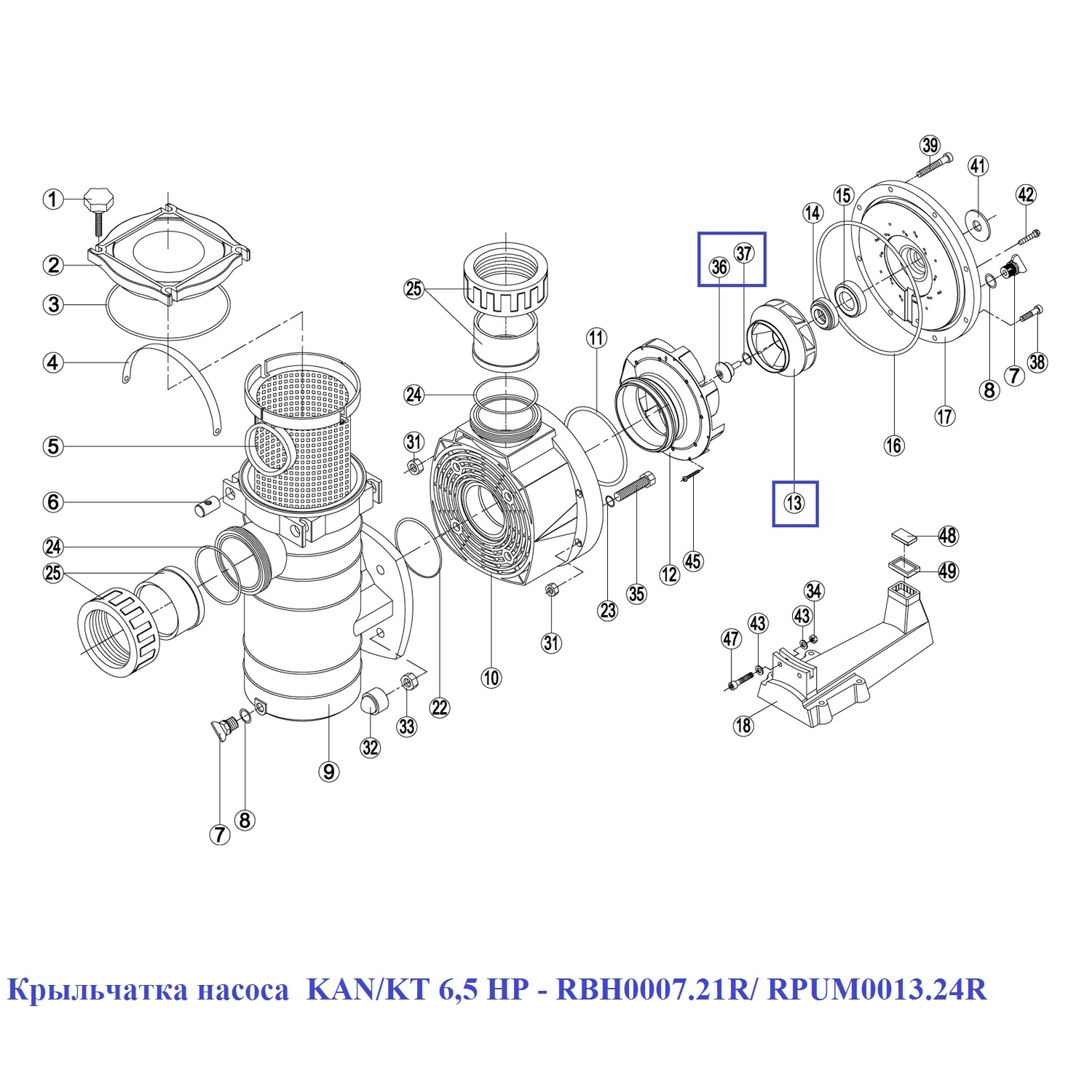 Крильчатка насоса KAN/KT 6 2 Крильчатка насоса KAN/KT 6